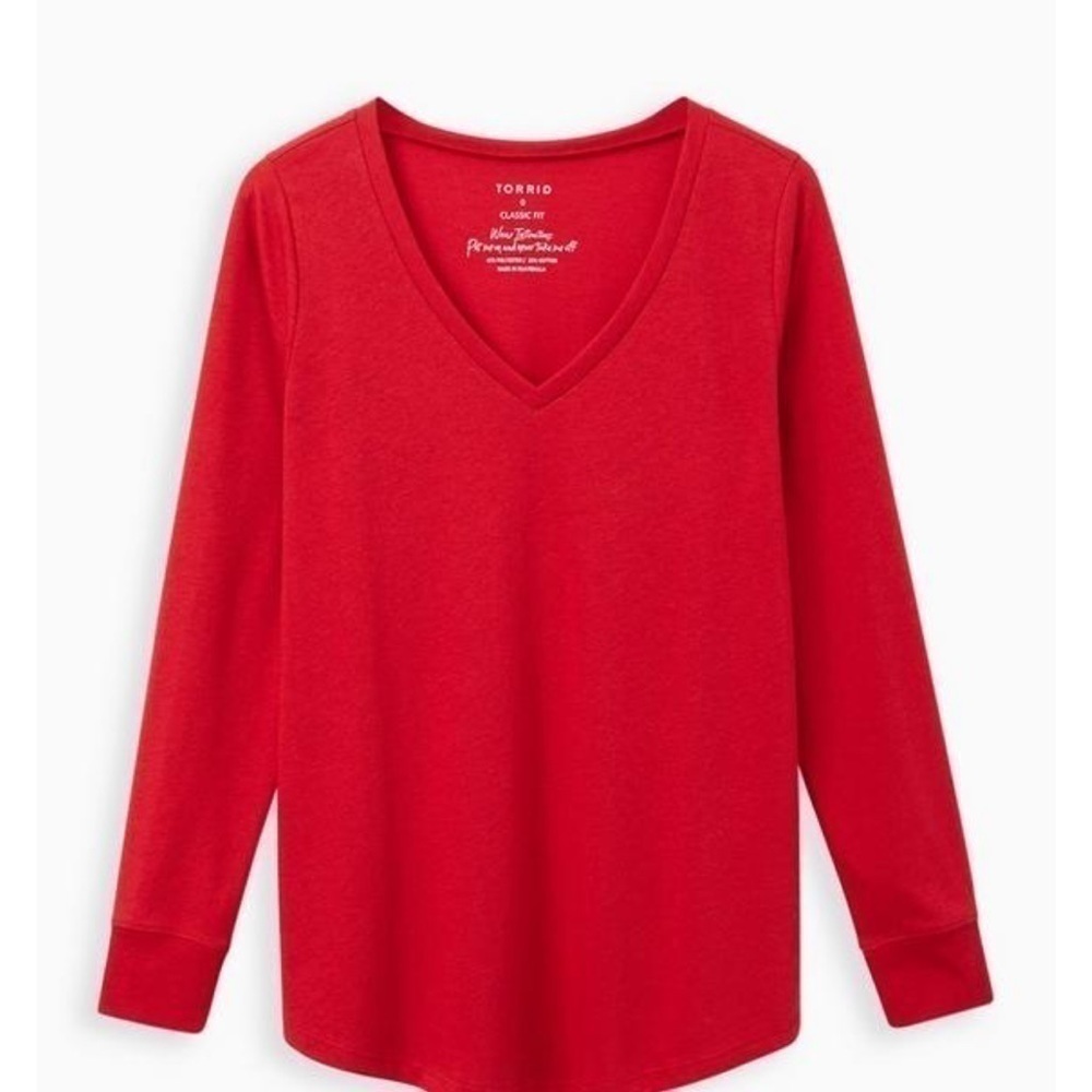Torrid girlfriend v-neck long sleeve tee